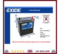 Car Battery EB356 Exide 054 240A 35Ah 4Yr Warranty 187x127x220 Excell