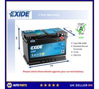 Car Battery EK720 Exide 000915105CC 5GM915105AA 5GM915105BA 7L0915105 7P0915105