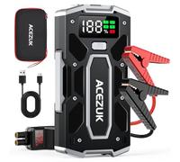 Car Battery Jump Starter 5000A Jump Box (10.0L Gas/8.0L Diesel), Portable Car Starter Battery Pack with Extended Smart Jumper Cables, Quick Charge, Large Display, Lights