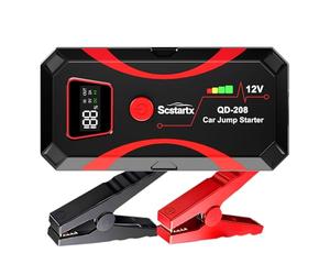 Car Battery Jump Starter, Portable Power Battery Pack 2000A Peak Jump Box for Motorcycle Up to 7L Gas & 4L Diesel 3 Modes Flashlight and Safety Jumper Clamps
