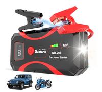 Car Battery Jump Starter, Portable Power Battery Pack 2000A Peak Jump Box for Motorcycle Up to 8L Gas & 6L Diesel 3 Modes Flashlight and Safety Jumper Clamps