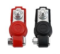 Car Battery Terminal Connectors, 1 Pair with Red and Black Positive Wire Post Clamps for Stable Electrical Connections (Iron Galvanized)