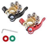 Car Battery Terminal Connectors, 2 Pcs 4 Way Quick Release Disconnect Car Battery Terminal for SAE/JIS Type A Posts, Compatible with Cars, Trucks, Vans and More