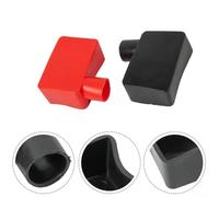 Car Battery Terminal Insulator Cover Set - Black & Red Rubber for Positive and Negative Posts, 1.5mm Thick, Heat Resistant up to 200°C, for Cars, Motorcycles, Trucks