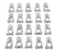 Car Battery Terminals Connectors, Akozon 20Pcs Car Battery Terminal Set Connector Clamp 12V Positive+Negative Silver Aluminium Alloy Battery Terminal Connectors Fit for Caravan Van Motorhome Boat