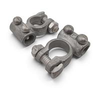 Car Battery Terminals, Heavy Duty Positive & Negative Pair, 11mm - Solderless Clamp Connectors for 12V/24V Batteries