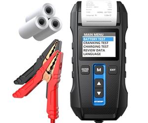 Car Battery Tester 12V 24V, TOPDON Battery Tester BT300P with Built-in Printer, 100-2000CCA Automotive Battery Load Tester with Cranking Charging System Test for Car/RV/SUV/Motorcycle/Truck/Boat