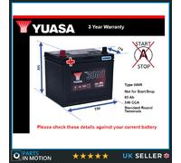 Car Battery YBX3214 Yuasa 009R 540A 60Ah 3Yr Warranty 230x174x205 SMF