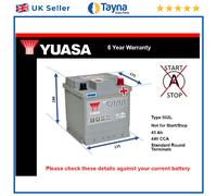 Car Battery YBX5202 Yuasa 002L 440A 45Ah 5Yr WTY 175x175x190 Silver High Perf.