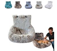 Car Bed Travel Safety Kit - Tie-Dye Gradient Dog Cars Seat with Removable Washable Cover & Safety Strap, Soft Sponge Base Protects Car Seats for Small and Medium Dogs (#1,60x60cm)