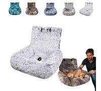 Car Bed Travel Safety Kit - Tie-Dye Gradient Dog Cars Seat with Removable Washable Cover & Safety Strap, Soft Sponge Base Protects Car Seats for Small and Medium Dogs (#4,60x60cm)