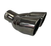 Car Bent Dual Exhaust Tip Bolt-On Slant Cut Tailpipe Muffler For Titanium Black Tail Throat Pipe