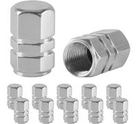 Car Bike Tire Stem Valve Caps, Car Tire Valve Stem Caps 10 Pcs Multicolor 16.8x10mm(Silver)