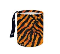 Car Bin Orange Black Stripe Bin for Car Rubbish Bins Oxford Cloth Leak Proof Car Trash Can Waterproof Foldable Cars Essentials Easy to Hang Camping Cars Bins Portable Collapsible 15x18.5cm/1 Pcs