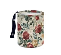 Car Bin Rose Retro Green Bin for Car Rubbish Bins Oxford Cloth Leak Proof Car Trash Can Waterproof Foldable Cars Essentials Easy to Hang Camping Cars Bins Portable Collapsible 15x18.5cm/2 Pcs