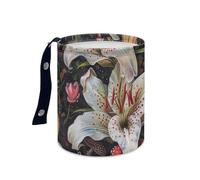 Car Bin White Pink Flower Bin for Car Rubbish Bins Oxford Cloth Leak Proof Car Trash Can Waterproof Foldable Cars Essentials Easy to Hang Camping Cars Bins Portable Collapsible 15x18.5cm/2 Pcs