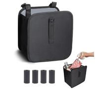 Car Bin with 4 Rolls of Garbage Bags, Waterproof and Leak-Proof Car Rubbish Bin, Collapsible Trash Can for Back of Car, Portable Car Trash Bin with Storage Pockets, Ideal for SUV, Truck, and Minivan