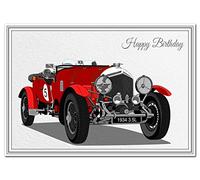 Car Birthday card - Unique 1934 Bentley 3½ Litre - Premium quality - Modern design - Exclusive Vector Artwork - Special Keepsake - Classic Vintage Cars - Happy Wishes and Greetings