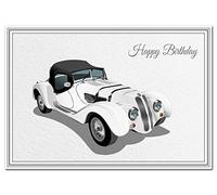 Car Birthday card - Unique 1938 BMW 328 Roadster - Premium quality - Modern design - Exclusive Vector Artwork - Special Keepsake - Classic Vintage Cars - Happy Wishes and Greetings