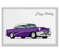 Car Birthday card - Unique 1955 Buick Special - Premium quality - Modern design - Exclusive Vector Artwork - Special Keepsake - Classic American Cars - Happy Wishes and Greetings