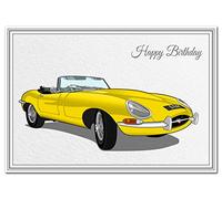 Car Birthday card - Unique E-Type Jag (Jaguar) - Premium quality - Modern design - Exclusive Vector Artwork - Special Keepsake - Classic Cars - Happy Wishes and Greetings - Superior Giclée printing