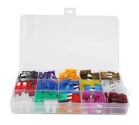 Car Blade Set 150PCS Multi Amp Assortment 2A 3A 5A 7.5A 10A 15A 20A 25A 30A 35A 40A Automotive for Vehicle Electrical Protection ABS Material Transparent Box