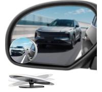Car Blind Spot Mirror, Frameless, Convex HD Glass Rear View Mirror with Wide Angle Adjustable for Cars, Round 2 Pack