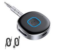 Car Bluetooth AUX Adapter, Bluetooth 5.4 Receiver for Home Stereo/Speaker/Wired Headphones, 3.5mm Audio Adapter Hi-Fi Receivers Amplifiers, Supports Dual Device Connection, 16H Playtime, Handsfree