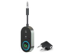 Car Bluetooth Transmitter Receiver, 5.3 Bluetooth Audio Adapter with Dual USB Fast Charging, Wireless Music Player for Car, FM Transmitter, AUX Output, Hands-Free Calling, Compatible with All Vehicles