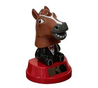 Car Bobble Dashboard,Solar-Powered Cute Horse Head Desk Decor,Car Dashboard Statue Interior Decor - for Vehicle Truck SUV Sedan Pickup Window Shelf Office Home Party