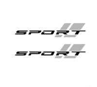 Car Body Decor Vinyl Decal Featuring Sport Letter Stripe Style for Door Side Placement 2 Pieces Per Package (Black+Grey)