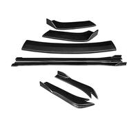 Car Body Kit Front Bumper Splitters Lip Spoiler For Mercedes For Benz C-Class W204 C63 2007-2014 Side Skirts Rear Wrap Angle ABS Side Skirt Extension(Gloss black)