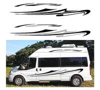 Car Body Sticker Self-Adhesive Side Decal Sticker 2-piece Sports Camper Van Stripes Decorative Motorhome Vans Caravan Sticker Vinyl Sticker Graphic Car Body Side Accessories ( Color : Multicoloured )