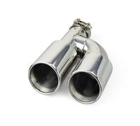 Car Boot Liner 1 Pc 304 Stainless Steel Dual Exhaust Tip Pipes H Type For Universal Car Muffler Modify Tail Tips Trunk Mat(Left 63)