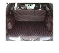 Car Boot Liner Compatible With Jeep Grand Cherokee Wk2 2011-2015 2016 2017 2018 2019 2020 2021 Artificial Leather Car Trunk Mat Cargo Liner(Black with red)