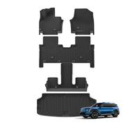 Car Boot Liner For Kia For EV9 6Seats 2024 2025 Car Floor Mats Trunk Pad US Version TPE 3D Foot Mat Waterproof Auto Accessories Black Rear Cargo Mat(LHD 5PCS)
