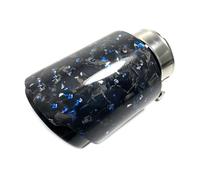 Car Boot Liner One Piece Blue Forged Carbon Fibre Car Exhaust Tip Black Coated Stainless Steel Muffler Tip Tail Pipe Trunk Mat(ID 83mm-OD 101mm)