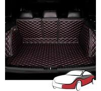 Car Boot Mat for Audi A4 B9 Avant/Kombi 2015-2023 2024 2025, Leather Cargo Floor Carpet Tray Mats Protector Car Interior Accessories,D/Black Red