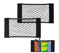 Car Boot Net, 2 Pcs Luggage Net Campervan Accessories for Van, Caravan, Trunk, Cargo, Camping, Car Organiser Essentials 40x25cm with 4 pcs adhesive