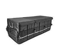 Car Boot Organiser 95L Auto Trunk Storage Organizer with Lid SUV Collapsible Camping Totes Vehicle Accessories Tool Travel Bag (XXL-95L Black)