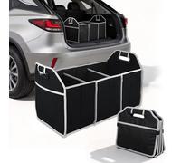 Car Boot Organiser for Dacia Spring Lodgy Dokker Duster Logan Sandero Stepway Foldable 3 Compartments Trunk Storage Box Heavy Duty Car Boot Tidy Bag with Handles
