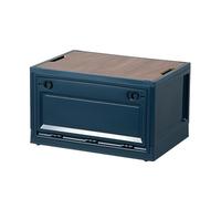 Car Boot Organiser for Mercedes E-Class Sedan,Thickened Outdoor Storage Box, Foldable Camping Box, Wooden Lid, Large Capacity with Wheels