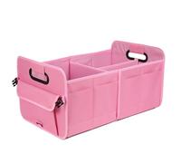 Car Boot Organiser for Mini Hatch (F56) 3-door 2018-2021, Foldable Multi-compartment Non-slip and Durable Car Trunk Organizer Bag Auto Accessories,Pink