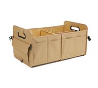 Car Boot Organiser for Mini Hatch (F56) 3-door 2018-2021, Foldable Multi-compartment Non-slip and Durable Car Trunk Organizer Bag Auto Accessories,Khaki