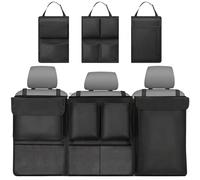 Car Boot Organiser Storage,Detachable Multi-Pocket Seat Back Organiser with Zipper,Waterproof Foldable Boot Tidy with 7 Pockets,Seat Back Protectors Children's Travel Storage for SUV Truck MPV (Black)