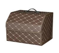 Car Boot Tidy Box for Dacia Duster 2018-2023, Car Storage Box Leather Durable Foldable Vehicle Trunk Container Suitcase Accessories,Brown-M-40X32X30CM