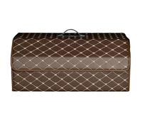 Car Boot Tidy Box for Dacia Duster 2018-2023, Car Storage Box Leather Durable Foldable Vehicle Trunk Container Suitcase Accessories,Brown-XL-66X32X30CM