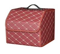 Car Boot Tidy Box for Fit/Jazz 2014-2020, Car Storage Box Leather Durable Foldable Vehicle Trunk Container Suitcase Accessories,Red-S-33X32X30CM