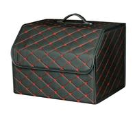 Car Boot Tidy Box for Fit/Jazz 2014-2020, Car Storage Box Leather Durable Foldable Vehicle Trunk Container Suitcase Accessories,Black-Red-M-40X32X30CM