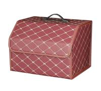 Car Boot Tidy Box for Fit/Jazz 2014-2020, Car Storage Box Leather Durable Foldable Vehicle Trunk Container Suitcase Accessories,Red-M-40X32X30CM